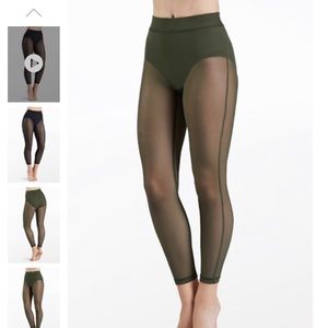 NWT Balera CROPPED MESH LEGGINGS SM11827 Color Olive Size Adult Small